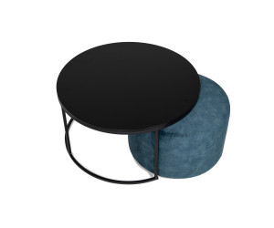 Kavos staliuko ir pufų komplektas